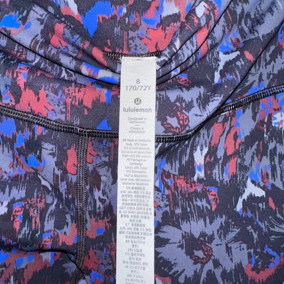 🌸 Lululemon WunderUnder High-Rise Tight 28" Luxtreme - Floral Multi Sz 8 🌸 - Picture 9 of 11